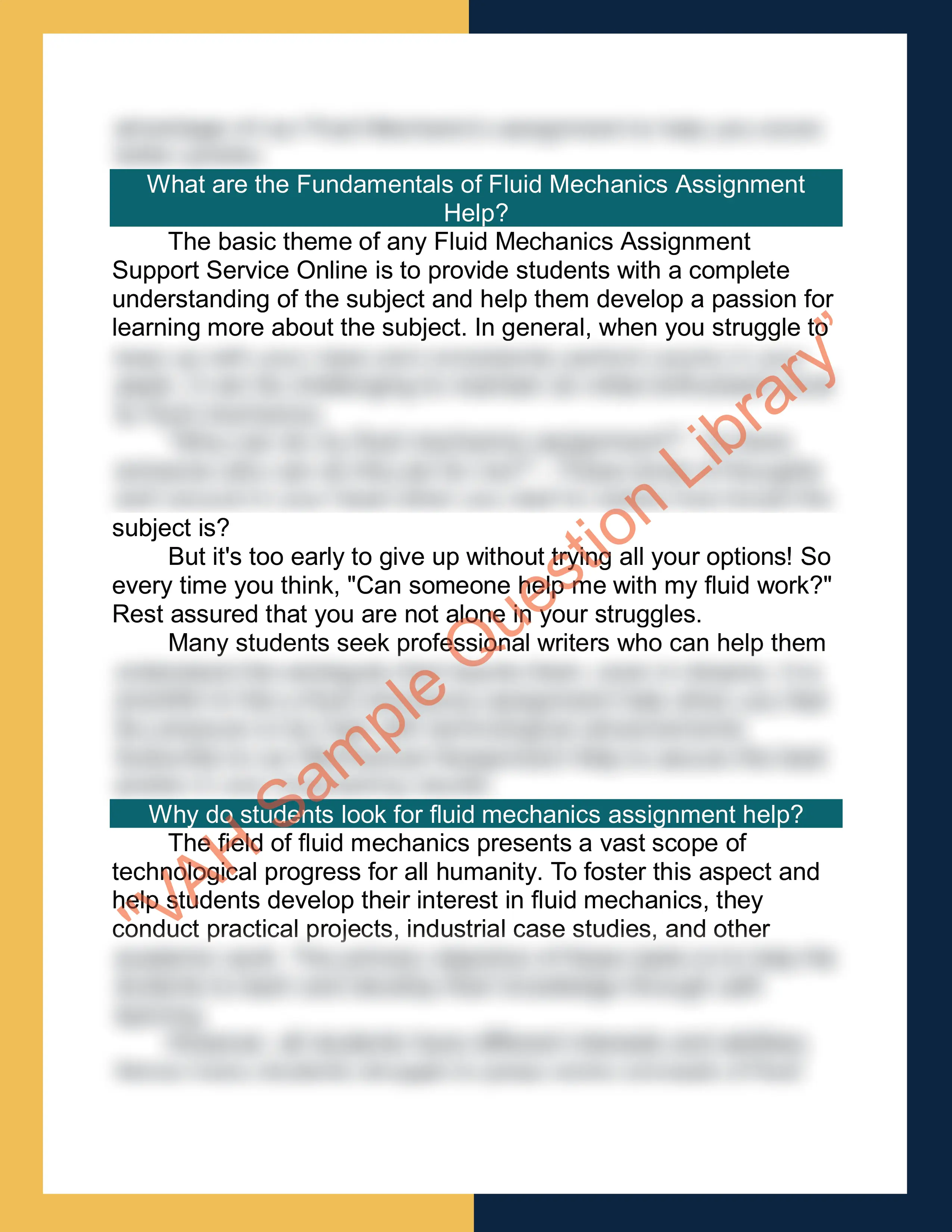 Fluid Mechanics Assignment  Help Sample 2